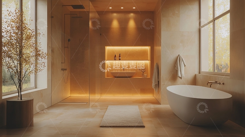 高清大图下载【趣麦麦图】极简风格现代化浴室设计