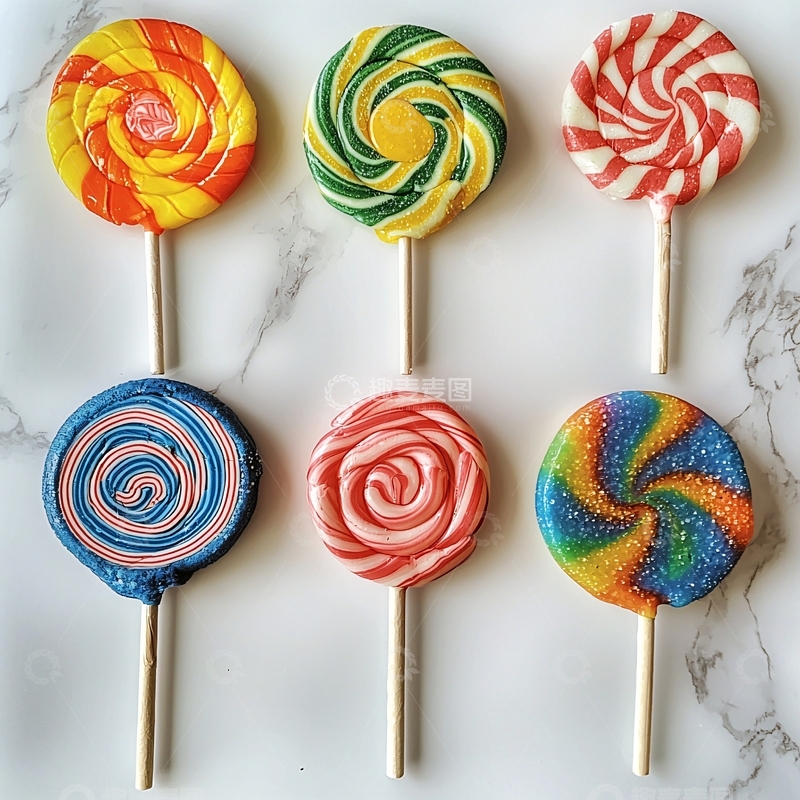 高清大图下载【趣麦麦图】彩色螺旋棒棒糖