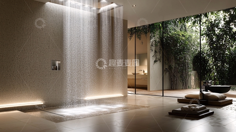 高清大图下载【趣麦麦图】室内瀑布淋浴