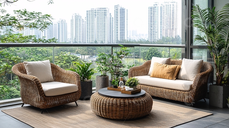 高清大图下载【趣麦麦图】温馨舒适的阳台休闲区