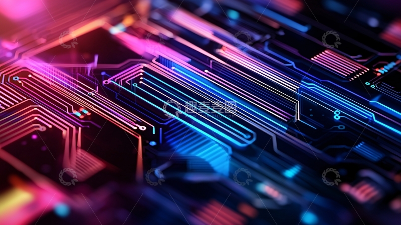 高清大图下载【趣麦麦图】炫彩电路板高清特写