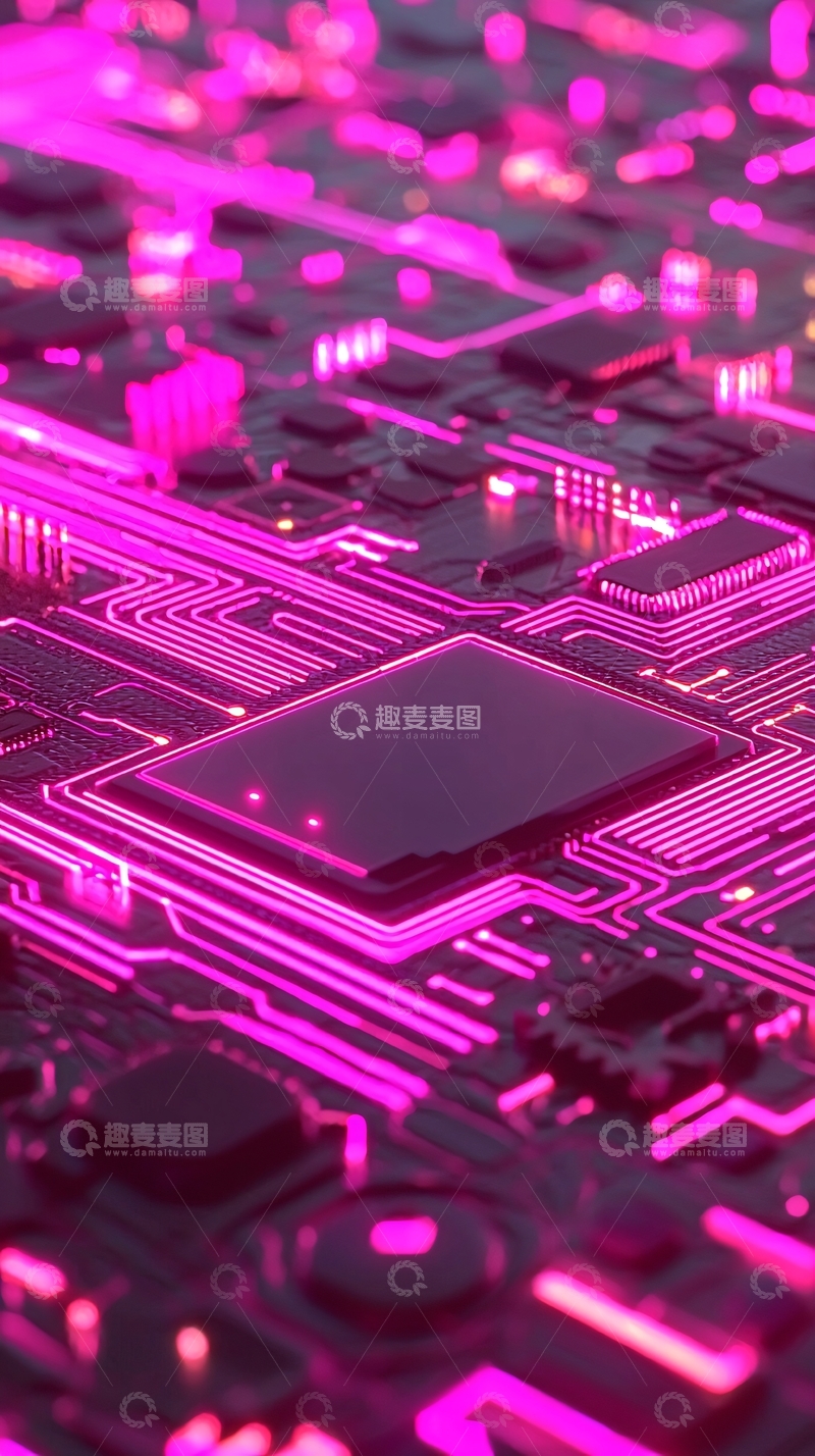 高清大图下载【趣麦麦图】粉色电路板