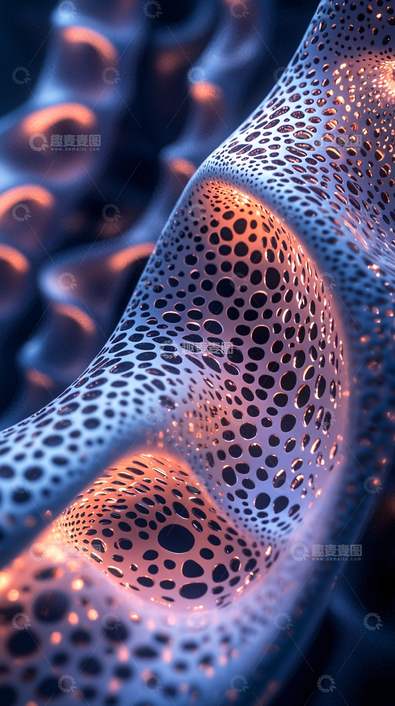 高清大图下载【趣麦麦图】镂空肌理发光抽象结构