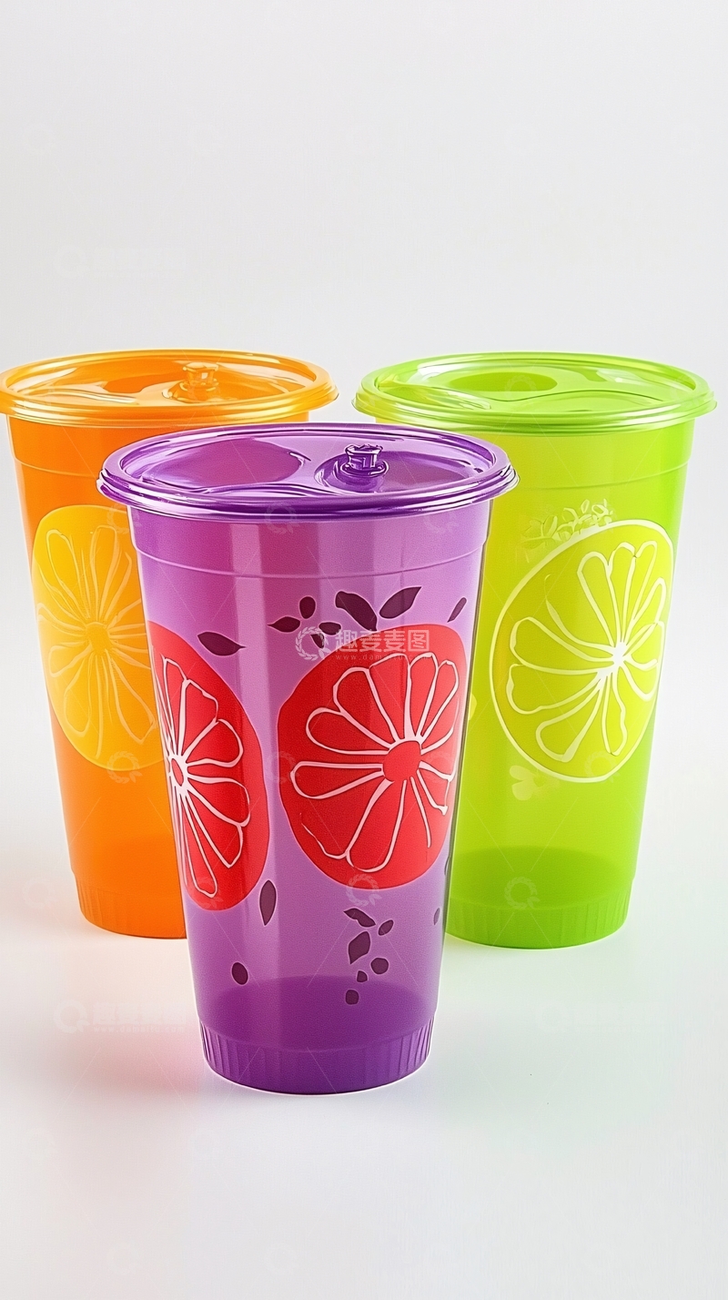 高清大图下载【趣麦麦图】水果图案塑料杯