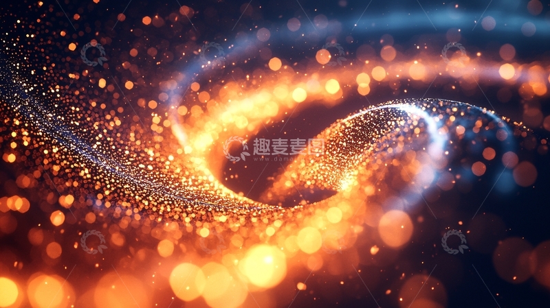 高清大图下载【趣麦麦图】金色光芒的螺旋轨迹
