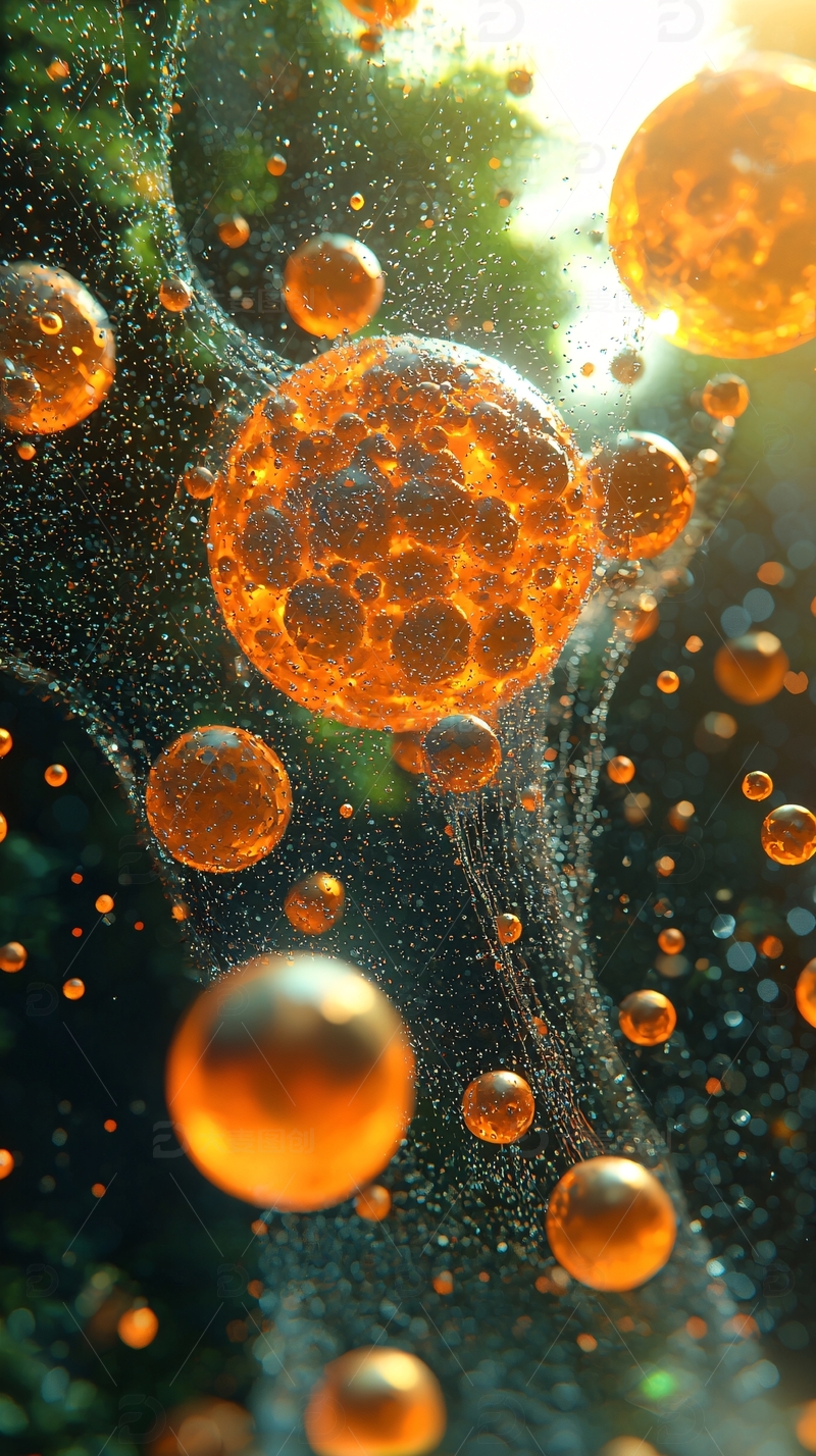 高清大图下载【趣麦麦图】金色光球悬浮空间