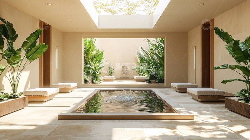 高清大图下载【趣麦麦图】室内泳池庭院