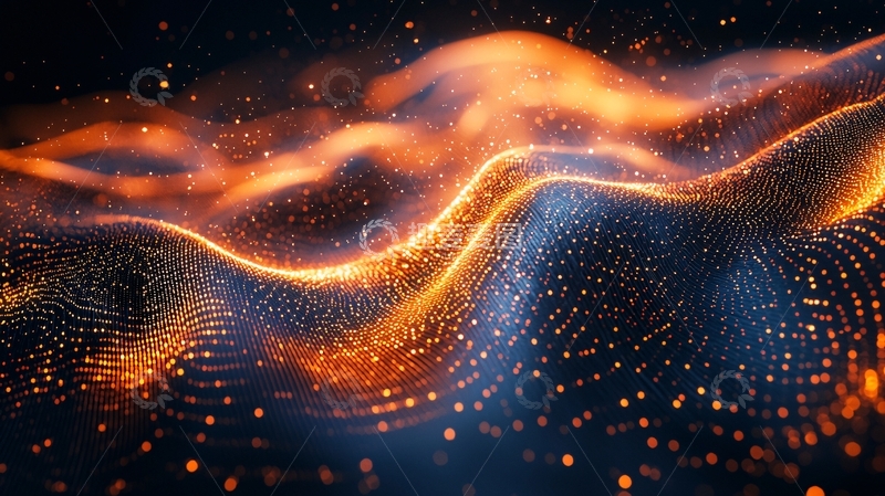 高清大图下载【趣麦麦图】金色粒子波浪