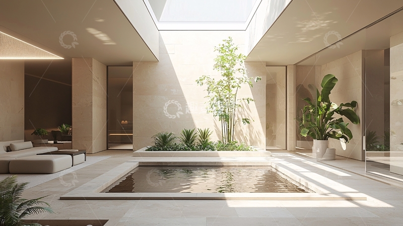 高清大图下载【趣麦麦图】米色极简庭院