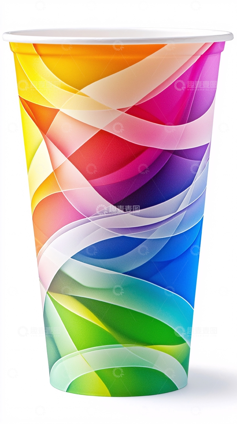 高清大图下载【趣麦麦图】彩虹色一次性纸杯