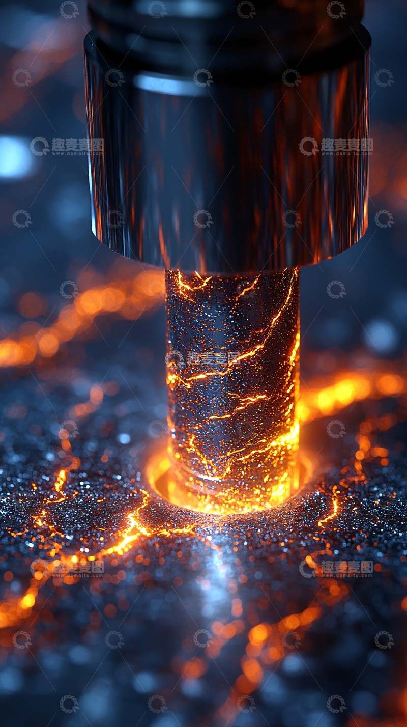 高清大图下载【趣麦麦图】熔岩钻头金属质感