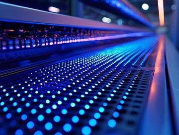 蓝色点阵排列的精密设备