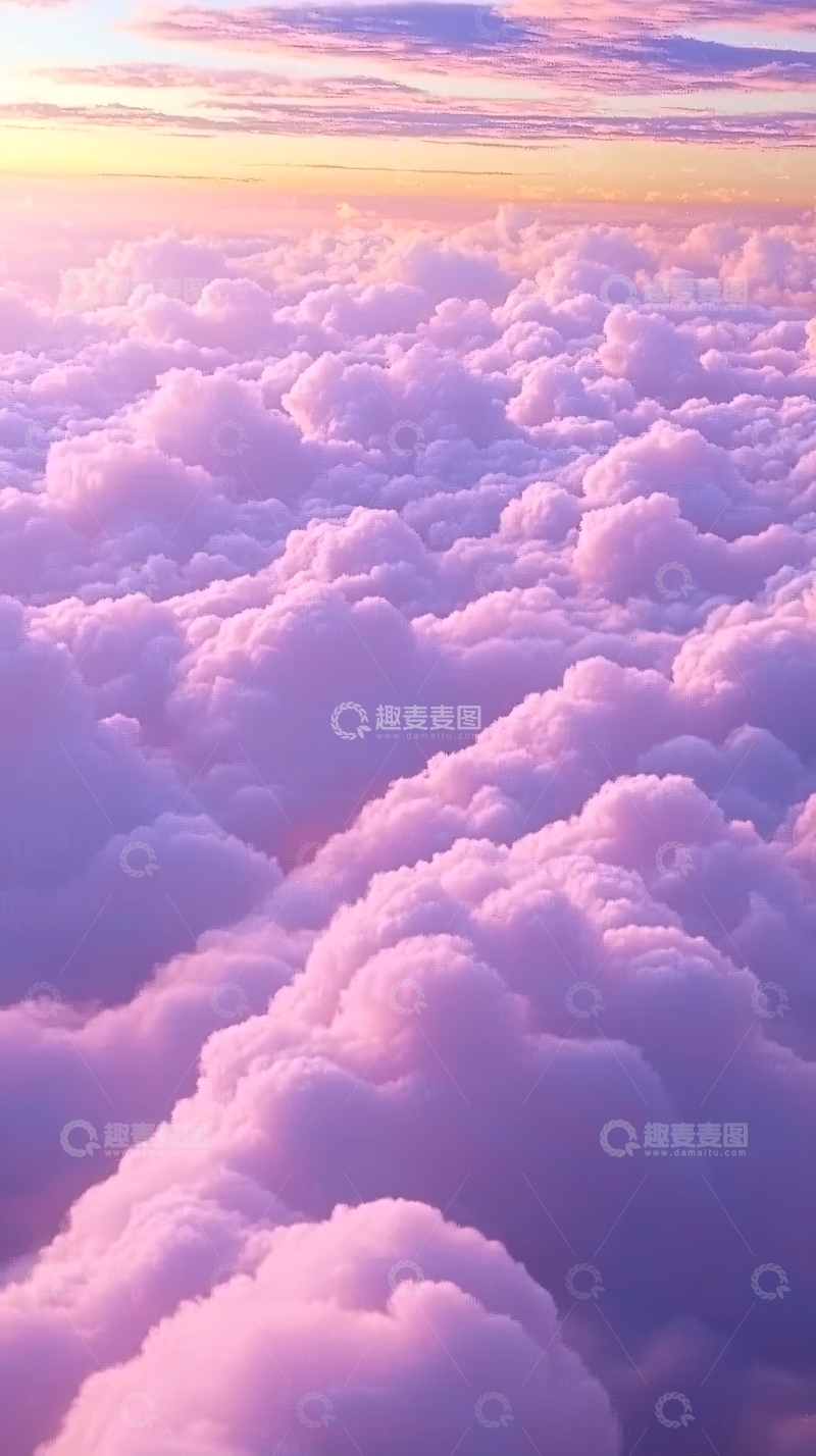 高清大图下载【趣麦麦图】粉色云朵天空