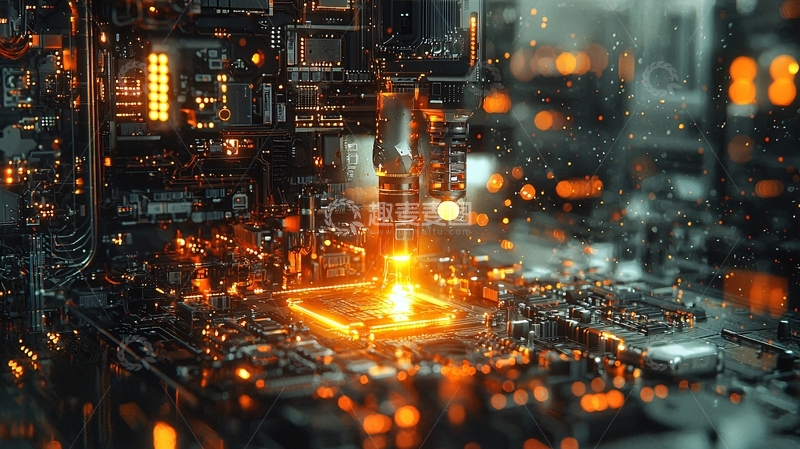 高清大图下载【趣麦麦图】复杂电路板微观特写