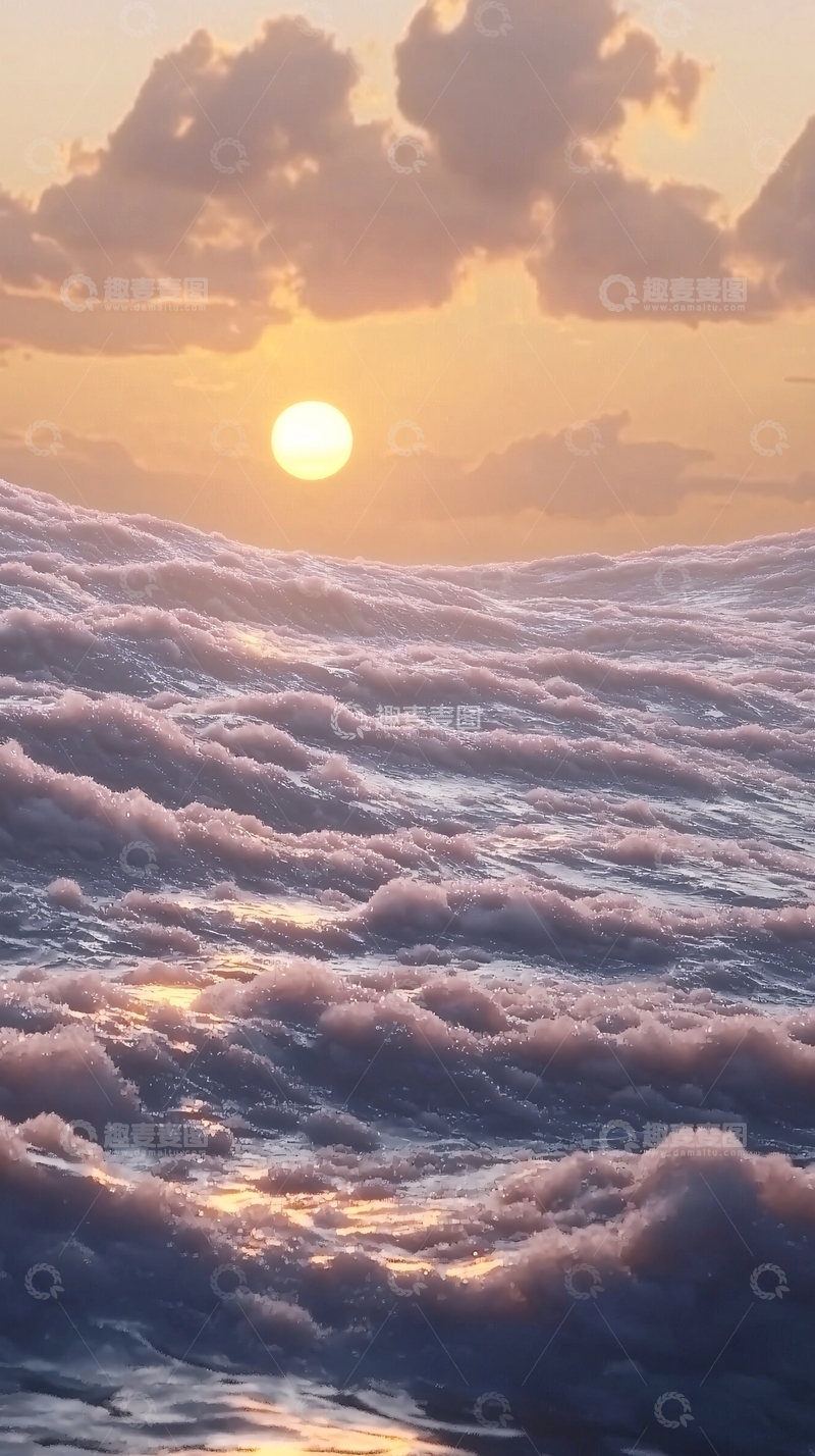 高清大图下载【趣麦麦图】日落云海