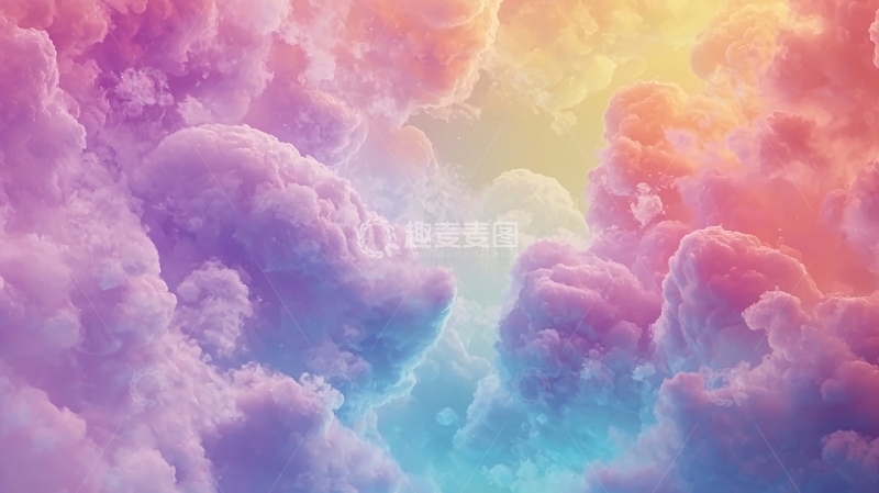 高清大图下载【趣麦麦图】彩色棉花糖云朵