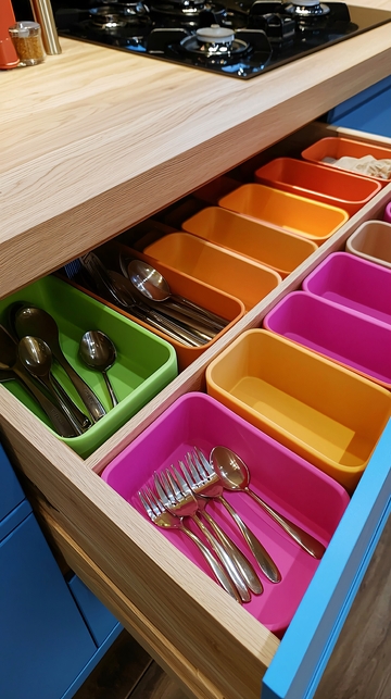 彩色收纳盒厨房抽屉