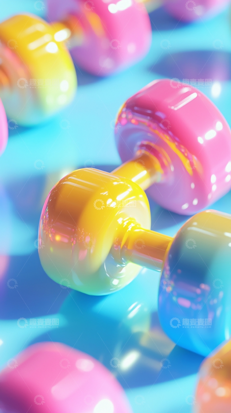 高清大图下载【趣麦麦图】彩色哑铃