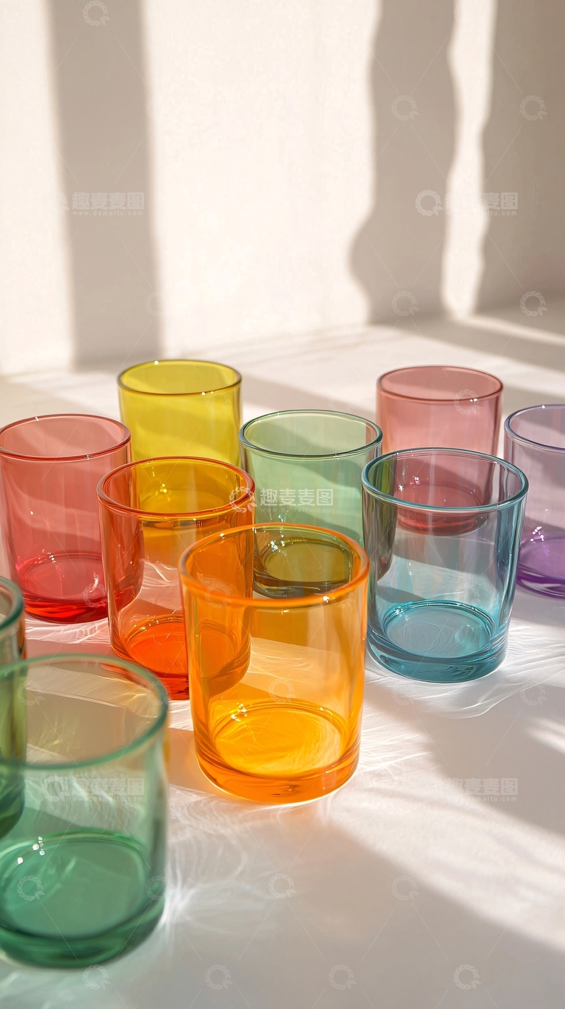 高清大图下载【趣麦麦图】彩色玻璃杯
