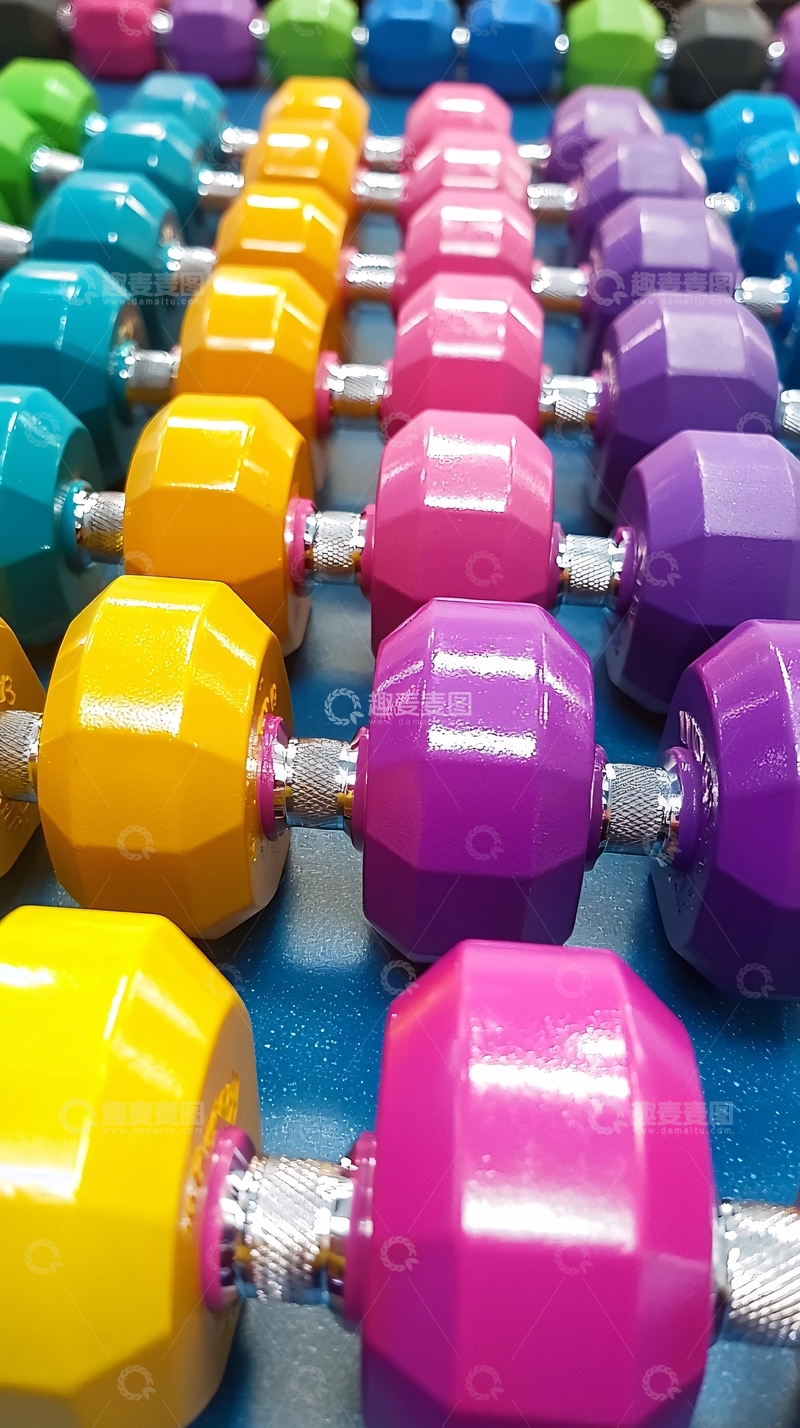 高清大图下载【趣麦麦图】彩色哑铃