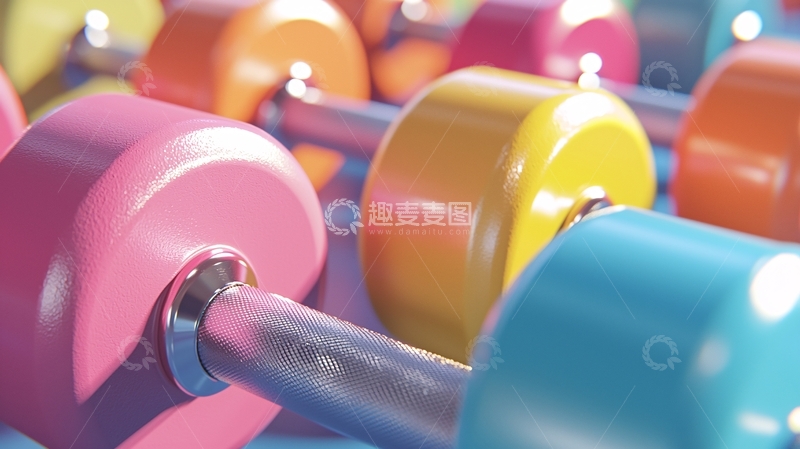 高清大图下载【趣麦麦图】彩色哑铃