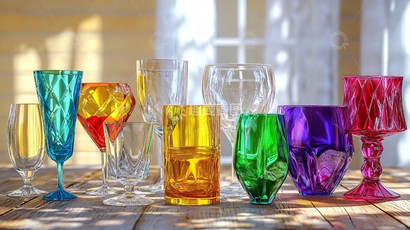 高清大图下载【趣麦麦图】彩色玻璃杯