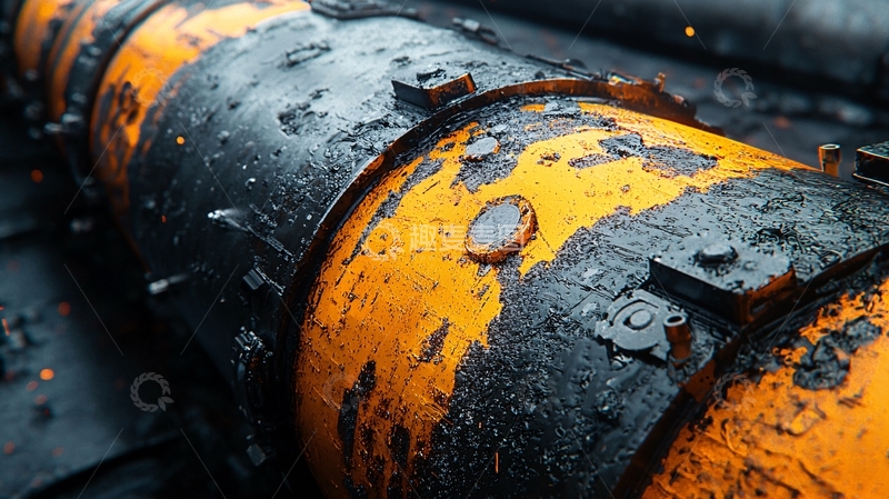 高清大图下载【趣麦麦图】油污斑驳的黄色管道