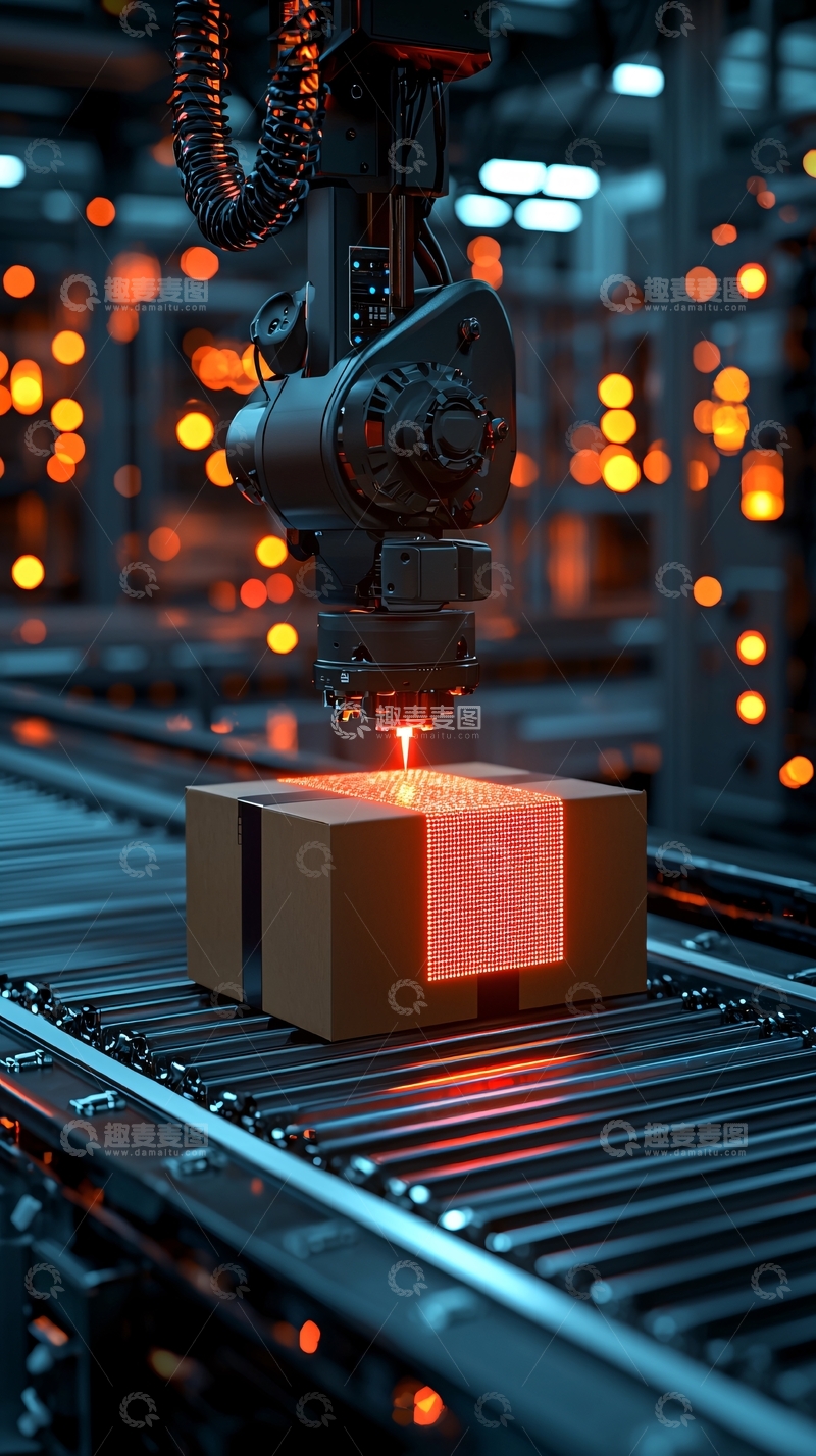 高清大图下载【趣麦麦图】自动化生产线上包装