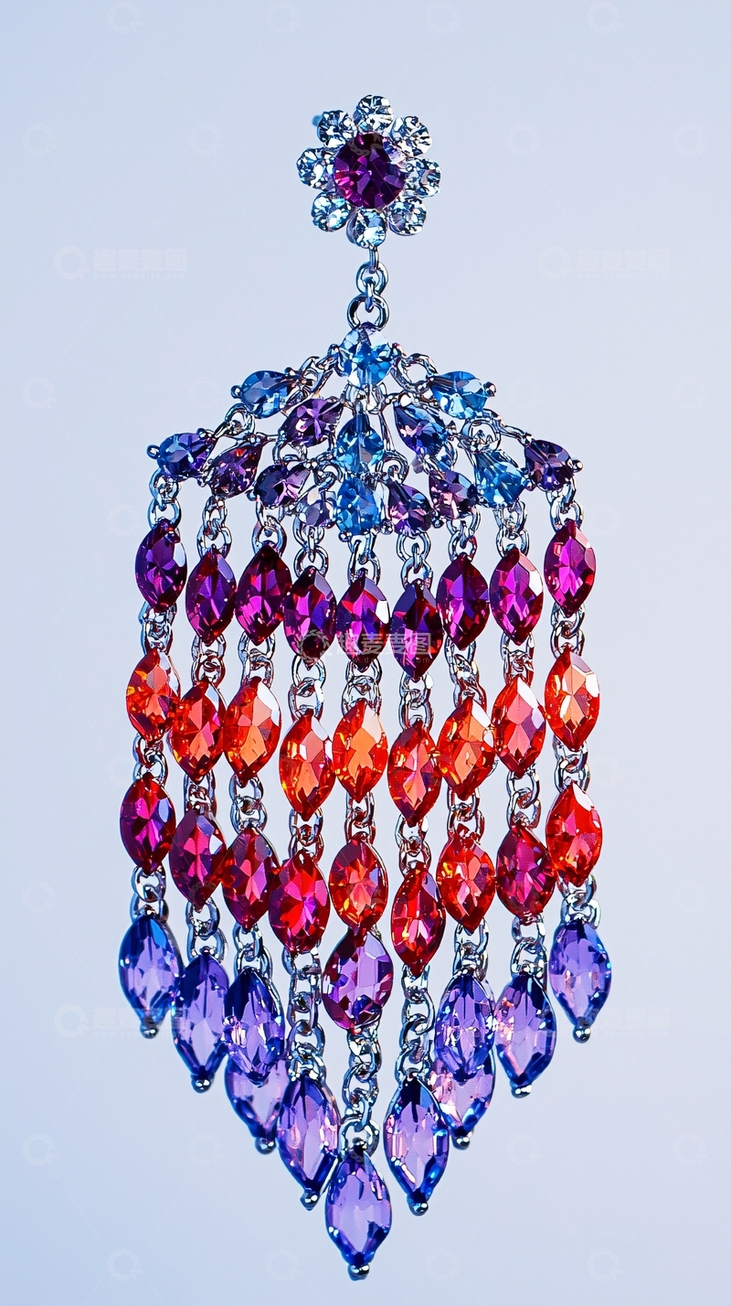 高清大图下载【趣麦麦图】彩色宝石耳坠