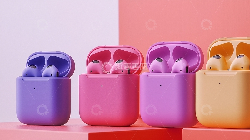 高清大图下载【趣麦麦图】多彩耳机充电盒
