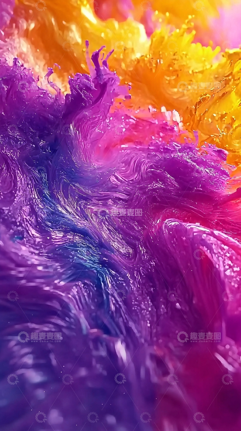 高清大图下载【趣麦麦图】彩色油漆泼溅
