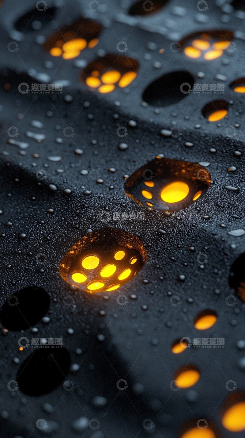 高清大图下载【趣麦麦图】黑色背景上的发光孔洞