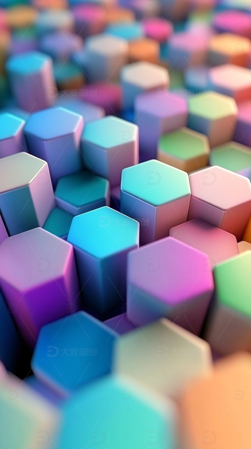 彩色六边形几何背景