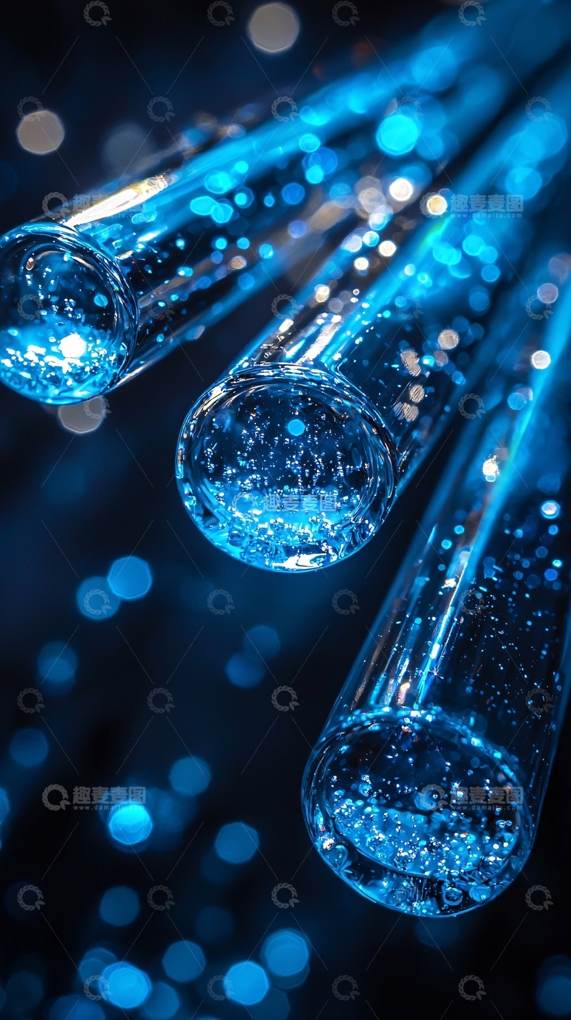 高清大图下载【趣麦麦图】蓝色玻璃管