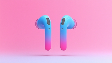 粉色渐变蓝牙耳机