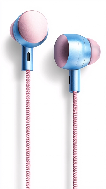 粉色蓝色耳机