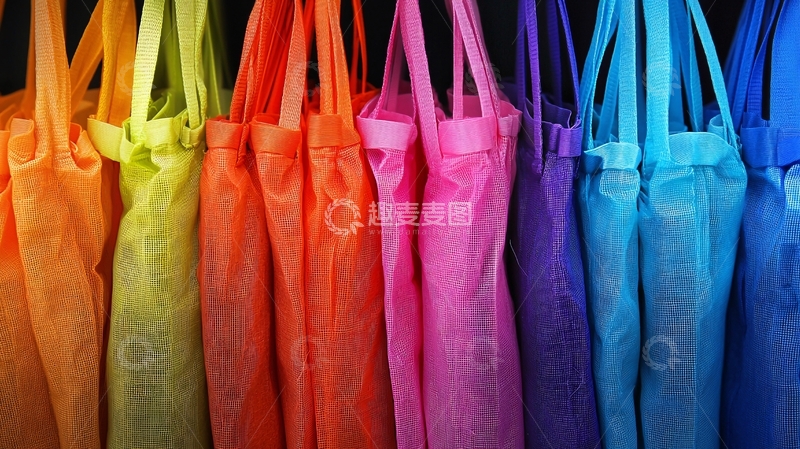 高清大图下载【趣麦麦图】彩虹色环保购物袋
