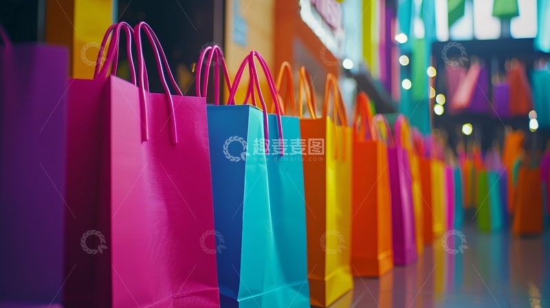 高清大图下载【趣麦麦图】彩色购物袋