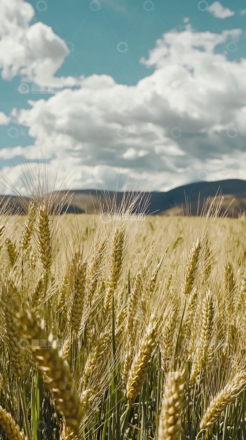 高清大图下载【趣麦麦图】金黄麦田蓝天白云