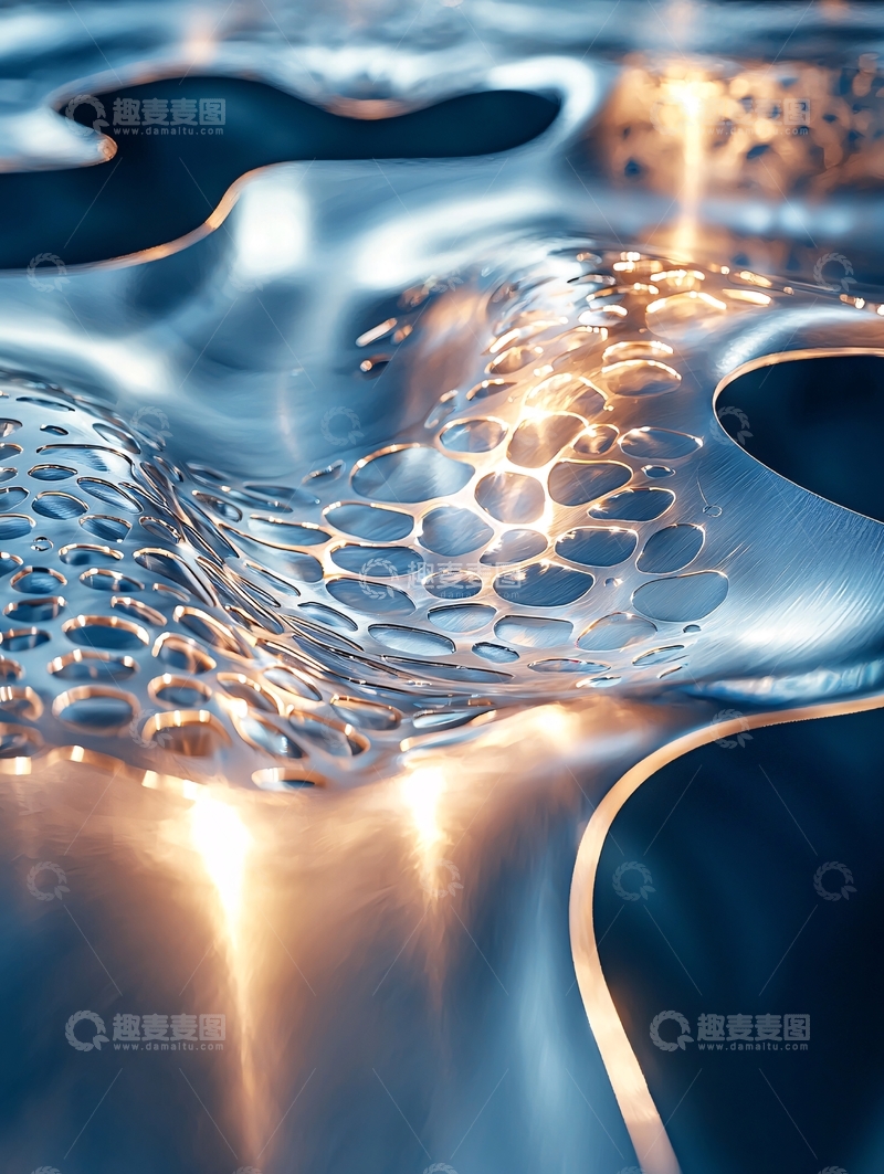 高清大图下载【趣麦麦图】波浪金属镂空未来科技感