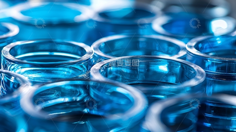 高清大图下载【趣麦麦图】蓝色玻璃环特写