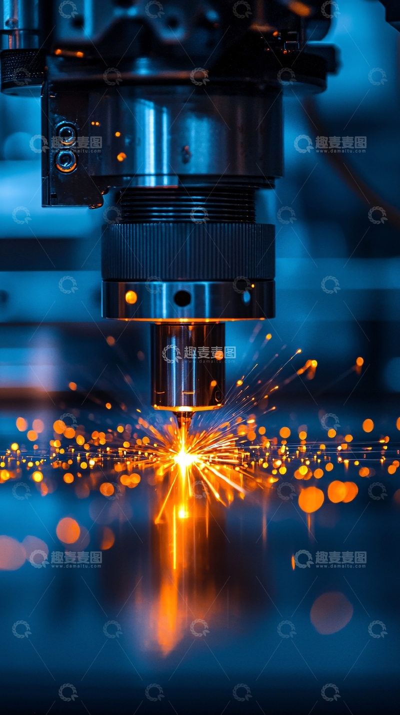 高清大图下载【趣麦麦图】精密金属加工时火花四溅