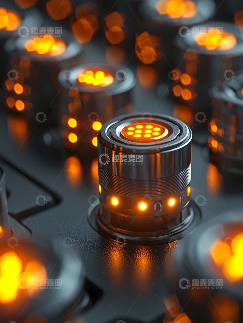 高清大图下载【趣麦麦图】发光科技按钮