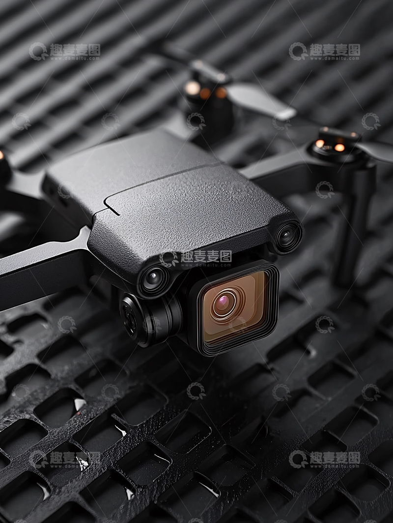 高清大图下载【趣麦麦图】黑色小型无人机特写