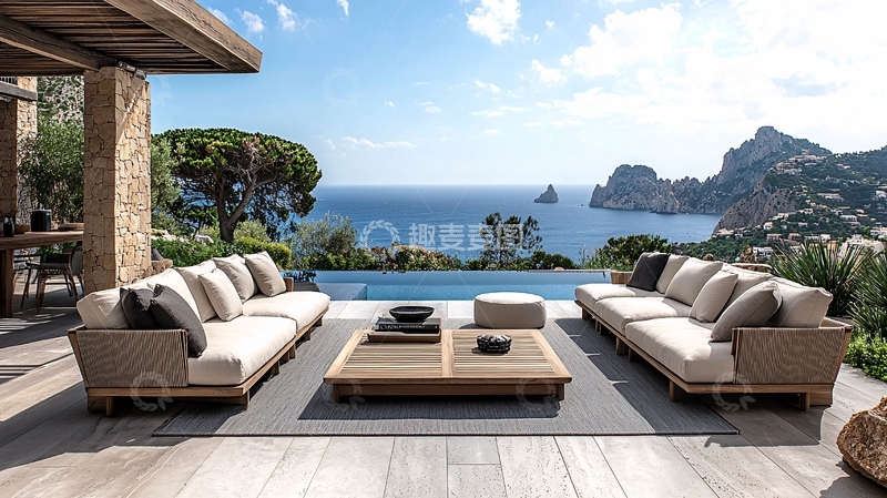 高清大图下载【趣麦麦图】海景露台沙发休息区