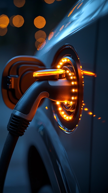 电动汽车充电特写