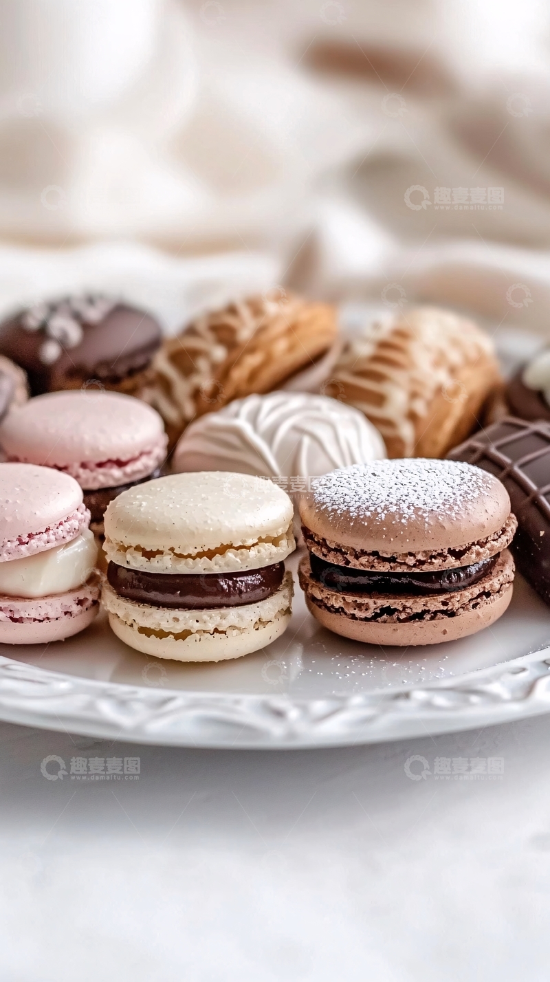 高清大图下载【趣麦麦图】马卡龙甜点盛盘