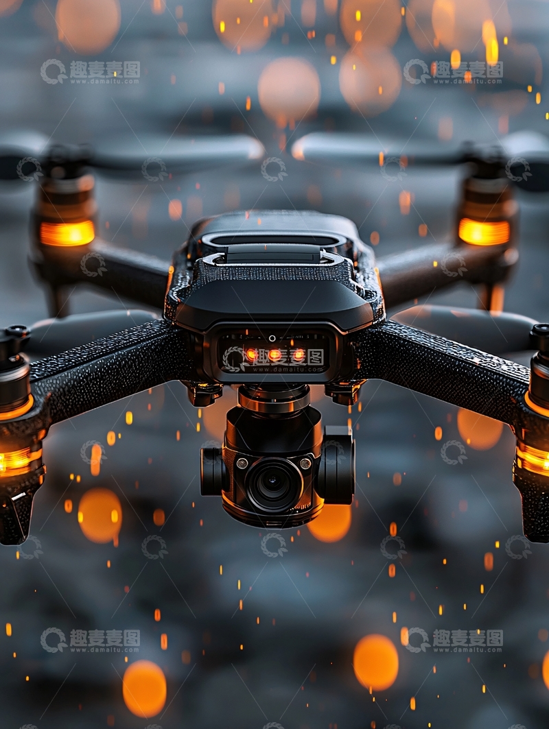 高清大图下载【趣麦麦图】炫酷黑色无人机特写