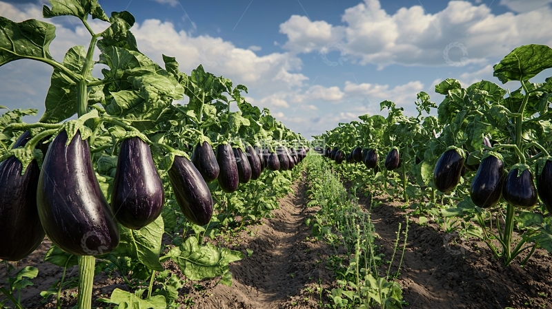 高清大图下载【趣麦麦图】茄子田园