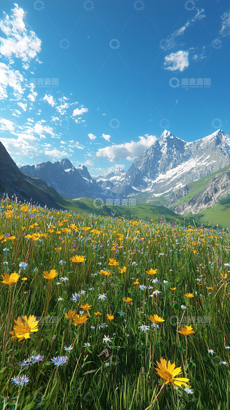 高清大图下载【趣麦麦图】高山野花盛开